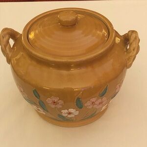 Bean Pot Cookie Jar MCM Floral 3D